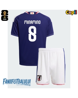 Japonia Takumi Minamino #8 Echipament de Fotbal Replică Mondial 2026 Copii Acasa (+ Șorturi)